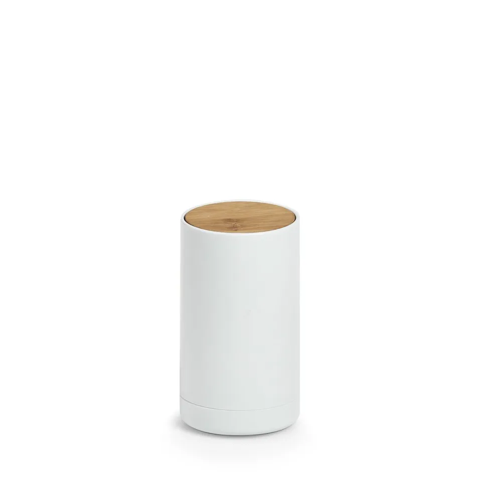 zeller-present-wattest-bchen-spender-bambus-wei-beh-lter image 1