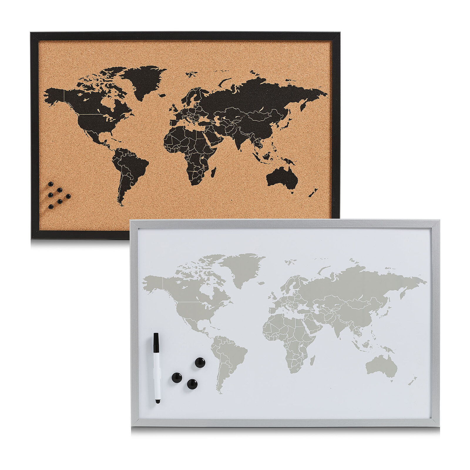 zeller-present-world-pinboard-kork-schwarz-holzrahmen image 3