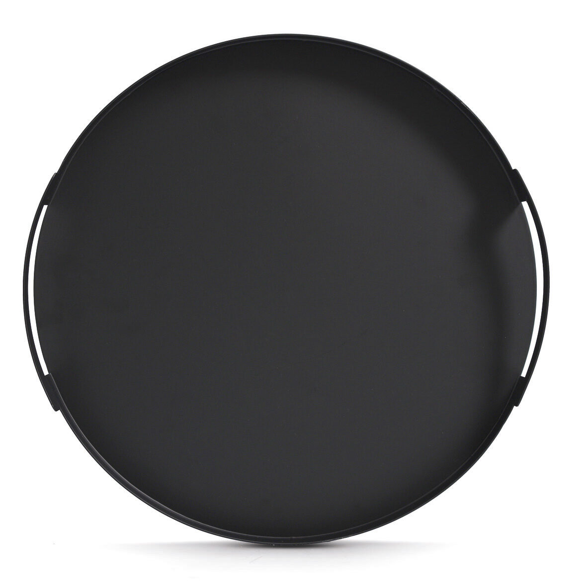 zeller-present-table-serviertablett-metall-schwarz-rund-griffe image 2