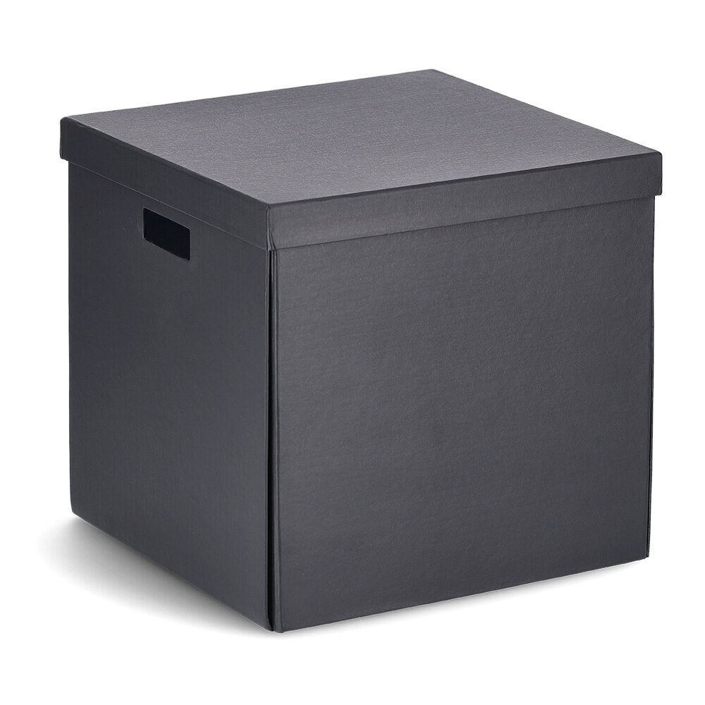 zeller-home-aufbewahrungsbox-karton-schwarz-faltbar image 1