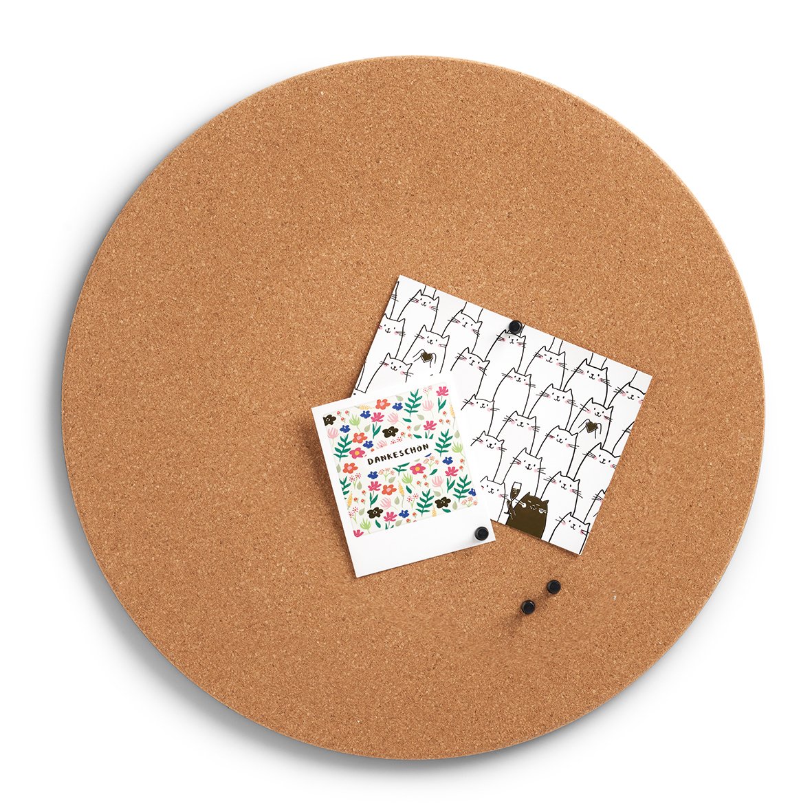 zeller-present-office-pinboard-kork-rund-mit-pins image 2