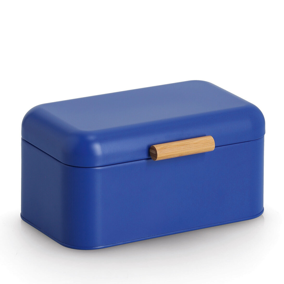zeller-present-k-che-brotkasten-metall-bambus-blau-retro image 1