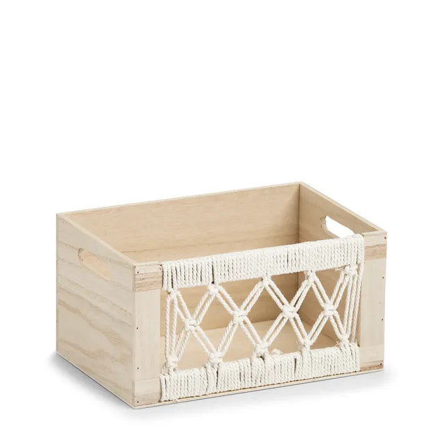 zeller-home-aufbewahrungskiste-boho-holz-baumwolle image 1