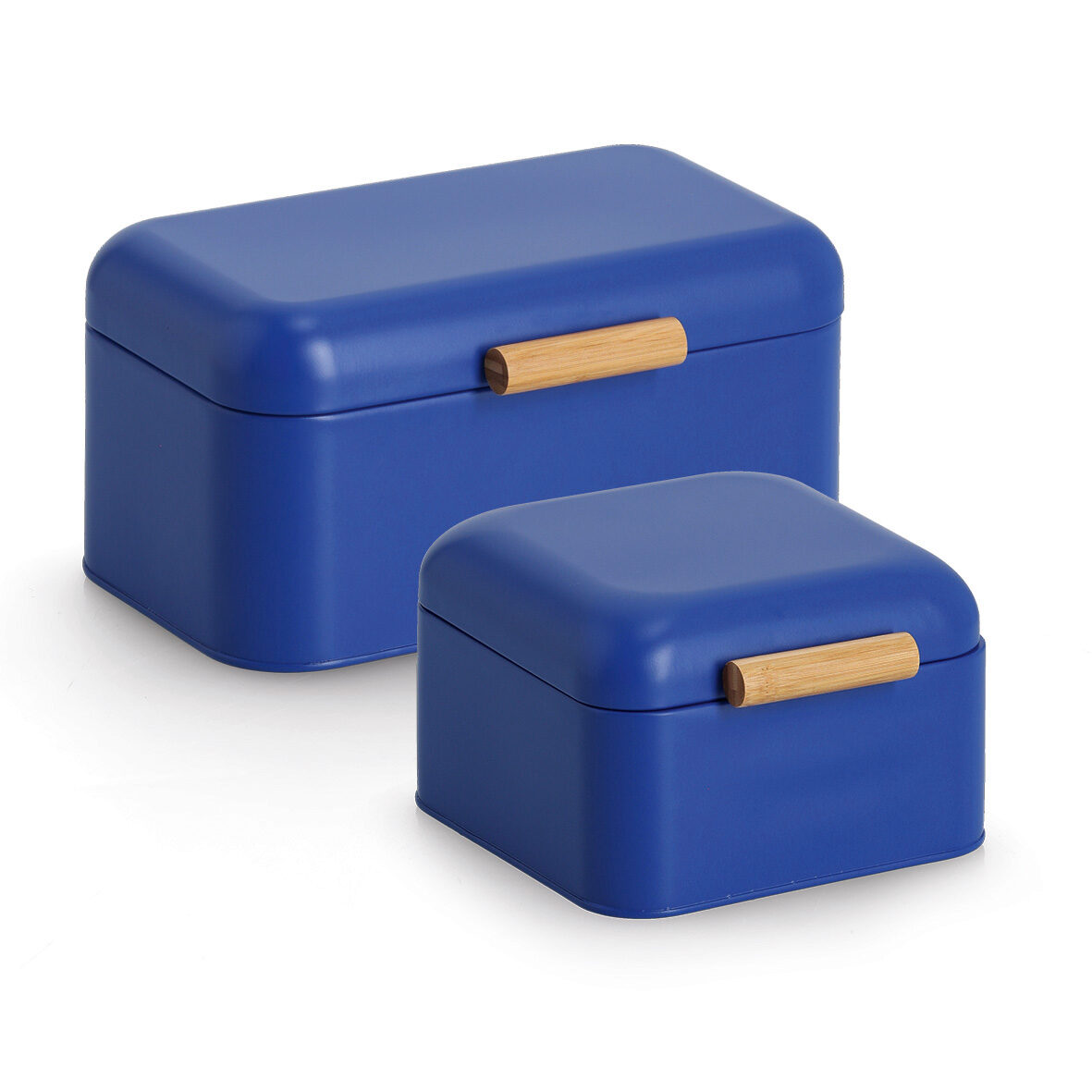 zeller-present-k-che-brotkasten-metall-bambus-blau-retro image 4