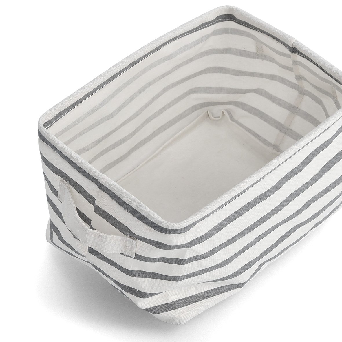 zeller-present-stripes-aufbewahrungskorb-canvas-wei-grau image 4
