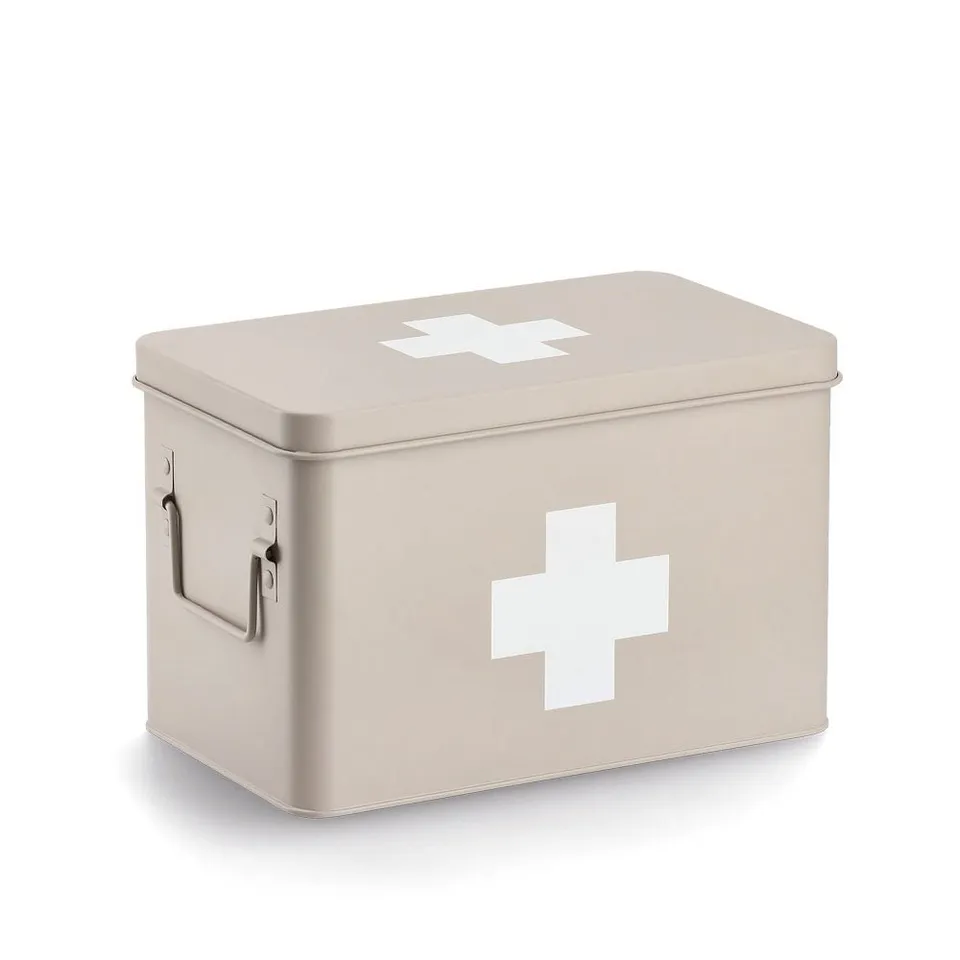 zeller-present-home-living-medizinbox-metall-beige-mit-deckel image 1