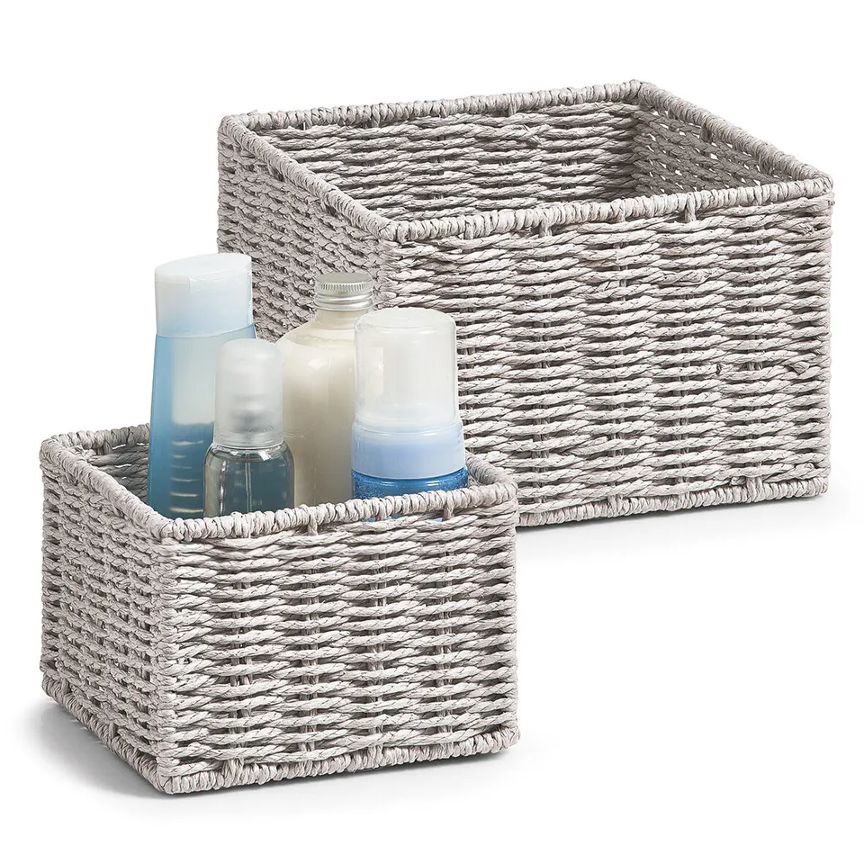 zeller-present-home-living-aufbewahrungsk-rbchen-set-2-tlg-papiergeflecht image 1