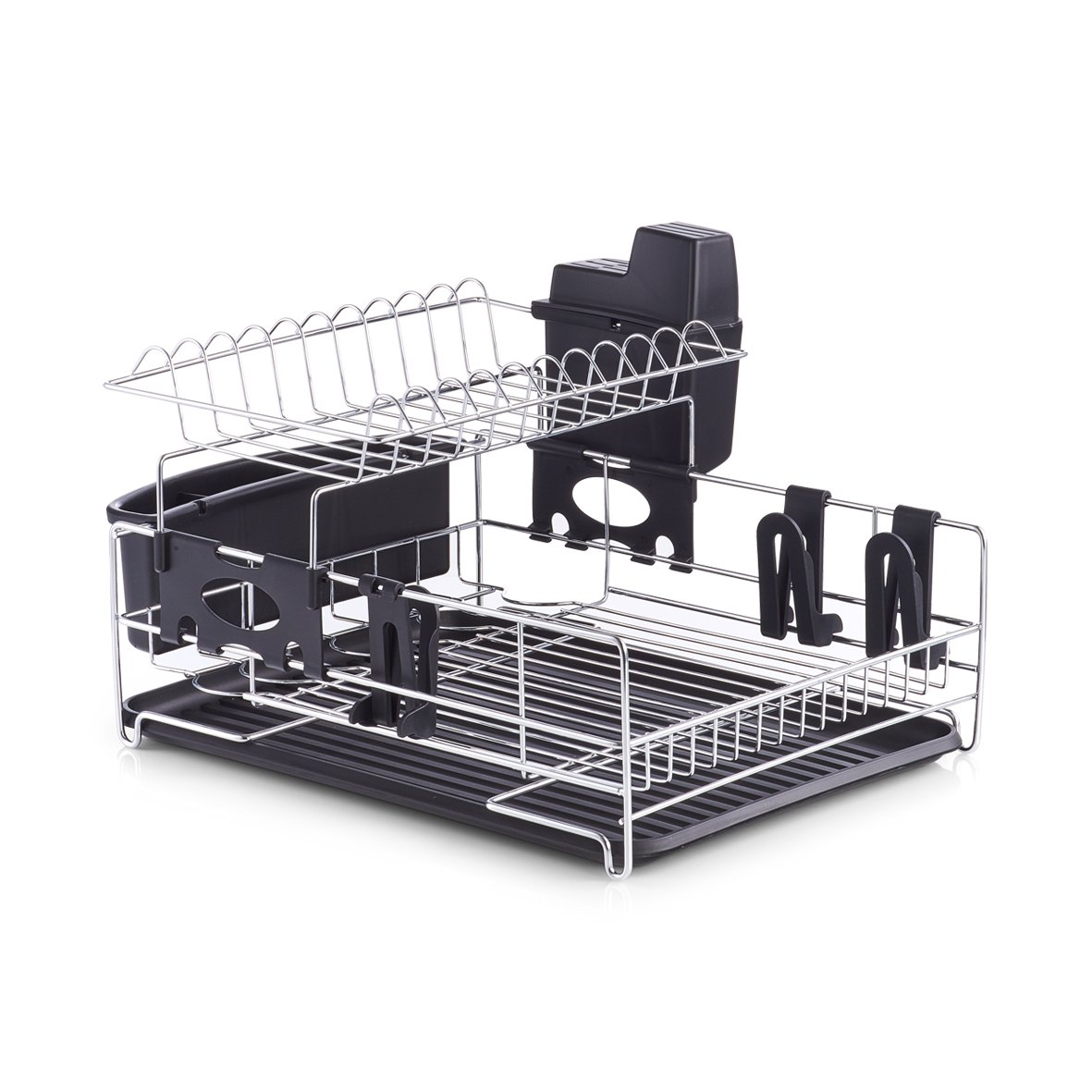 zeller-present-k-che-geschirrabtropfst-nder-schwarz-metall image 1