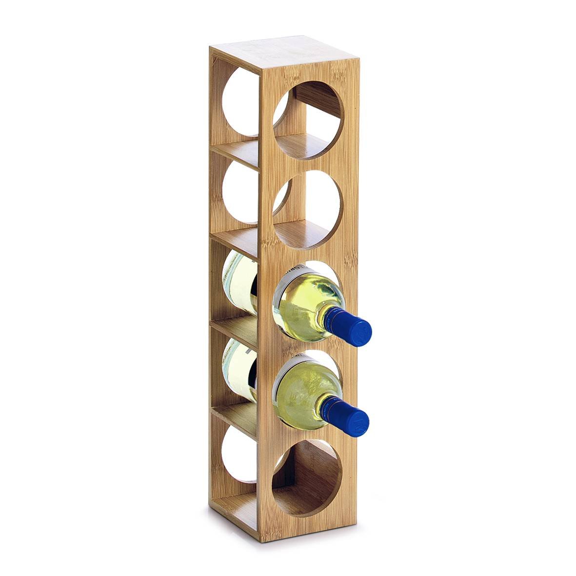 zeller-present-home-living-weinregal-bambus-f-r-5-flaschen-stapelbar image 1