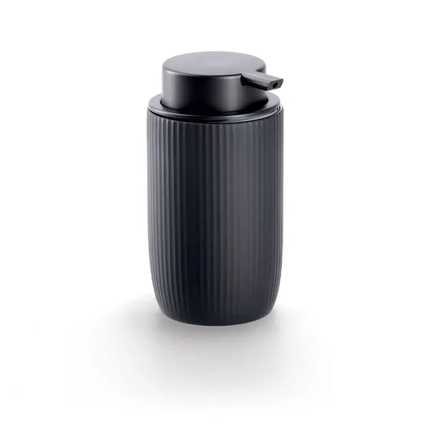 zeller-present-bad-seifenspender-keramik-schwarz-rillen image 1