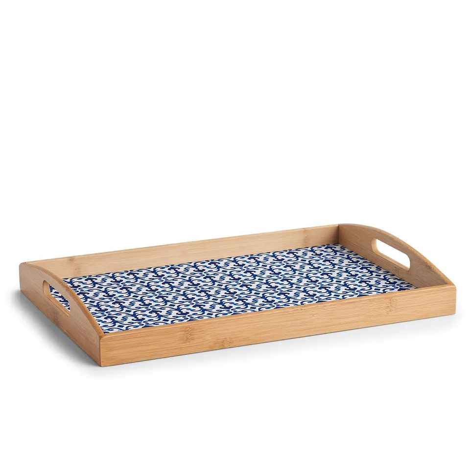 zeller-table-serviertablett-marokko-bambus-blau-wei image 1