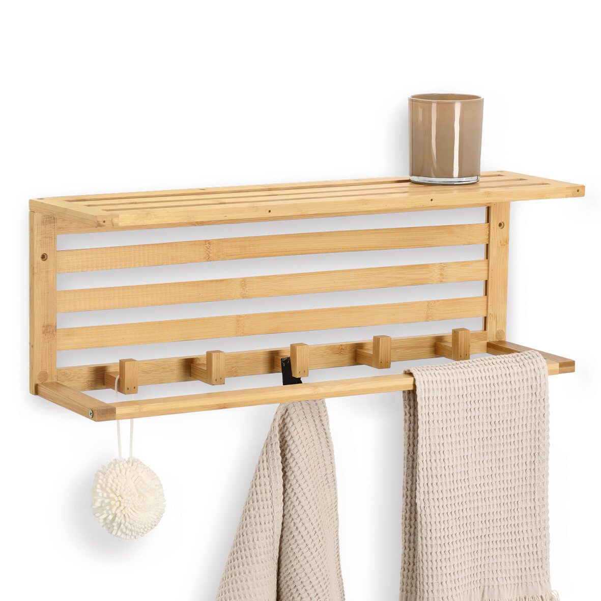 zeller-present-home-living-wandregal-bambus-mit-haken image 2