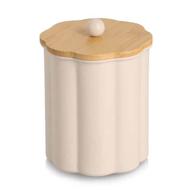 zeller-present-k-che-vorratsdose-1000-ml-metall-beige-bambus image 1