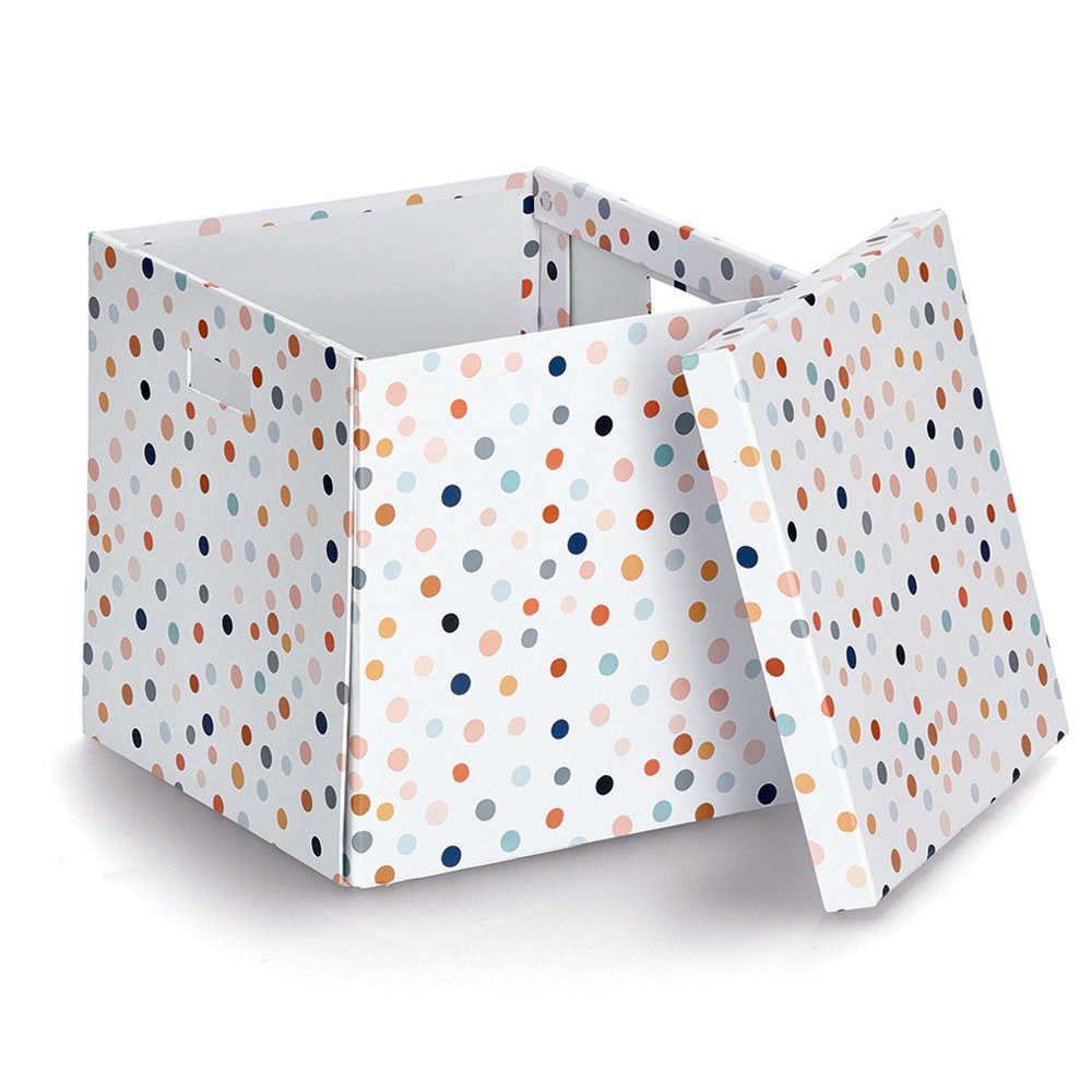 zeller-present-dots-aufbewahrungsbox-karton-mit-deckel-bunt image 2