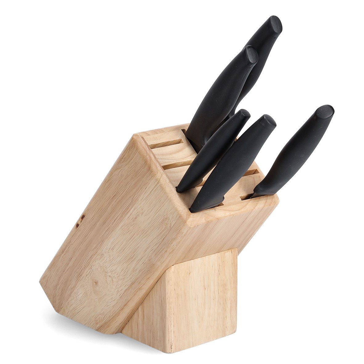 zeller-present-k-che-messerblock-gummibaum-holz-natur image 2
