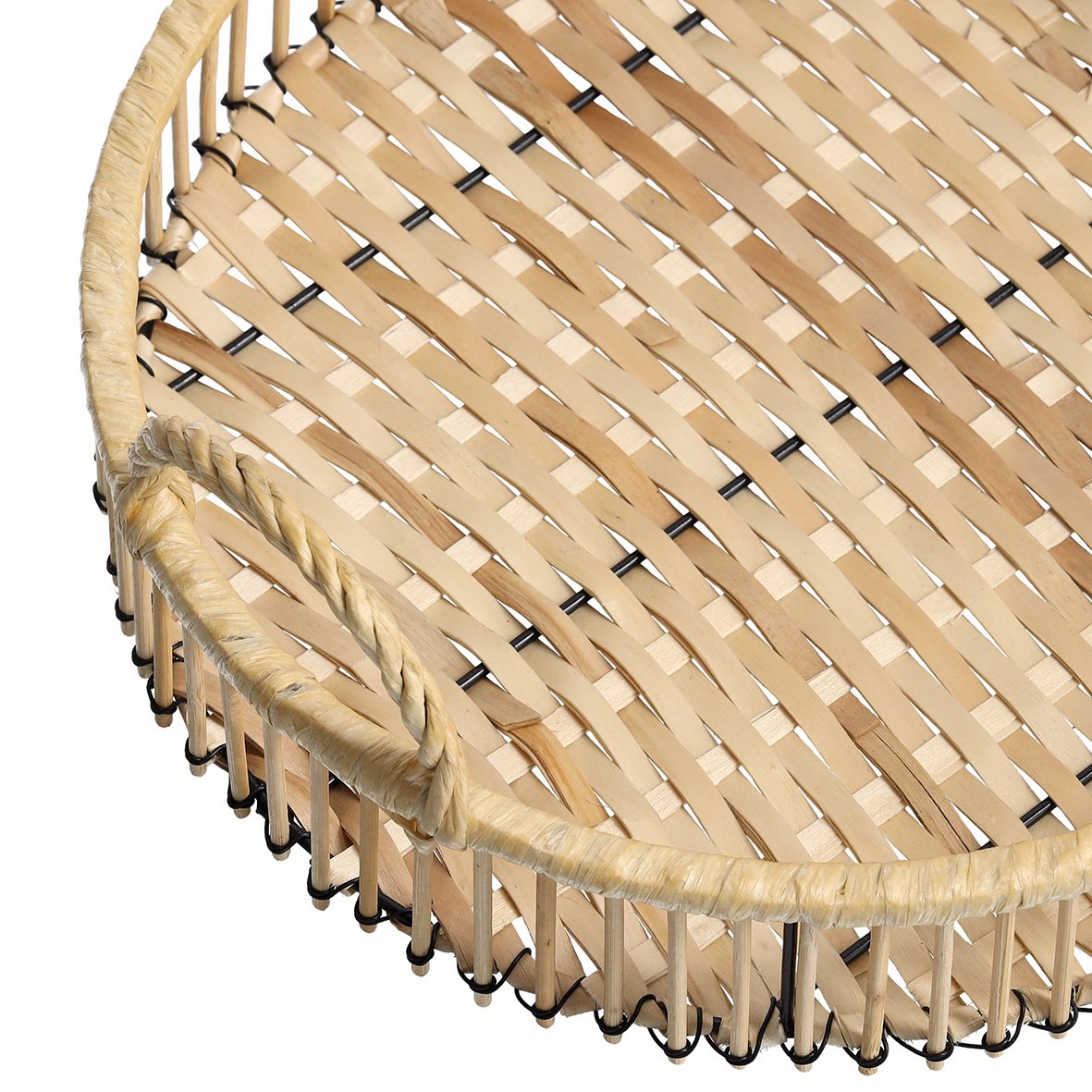 zeller-present-table-dekotablett-rattan-32-cm-schwarz image 2