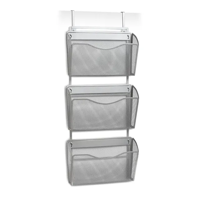 zeller-present-home-living-wand-t-r-magazinhalter-mesh-3-f-cher image 1