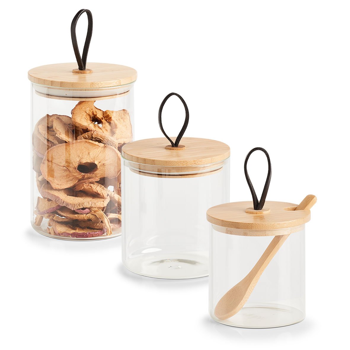 zeller-k-che-vorratsglas-320-ml-mit-l-ffel-bambusdeckel image 3
