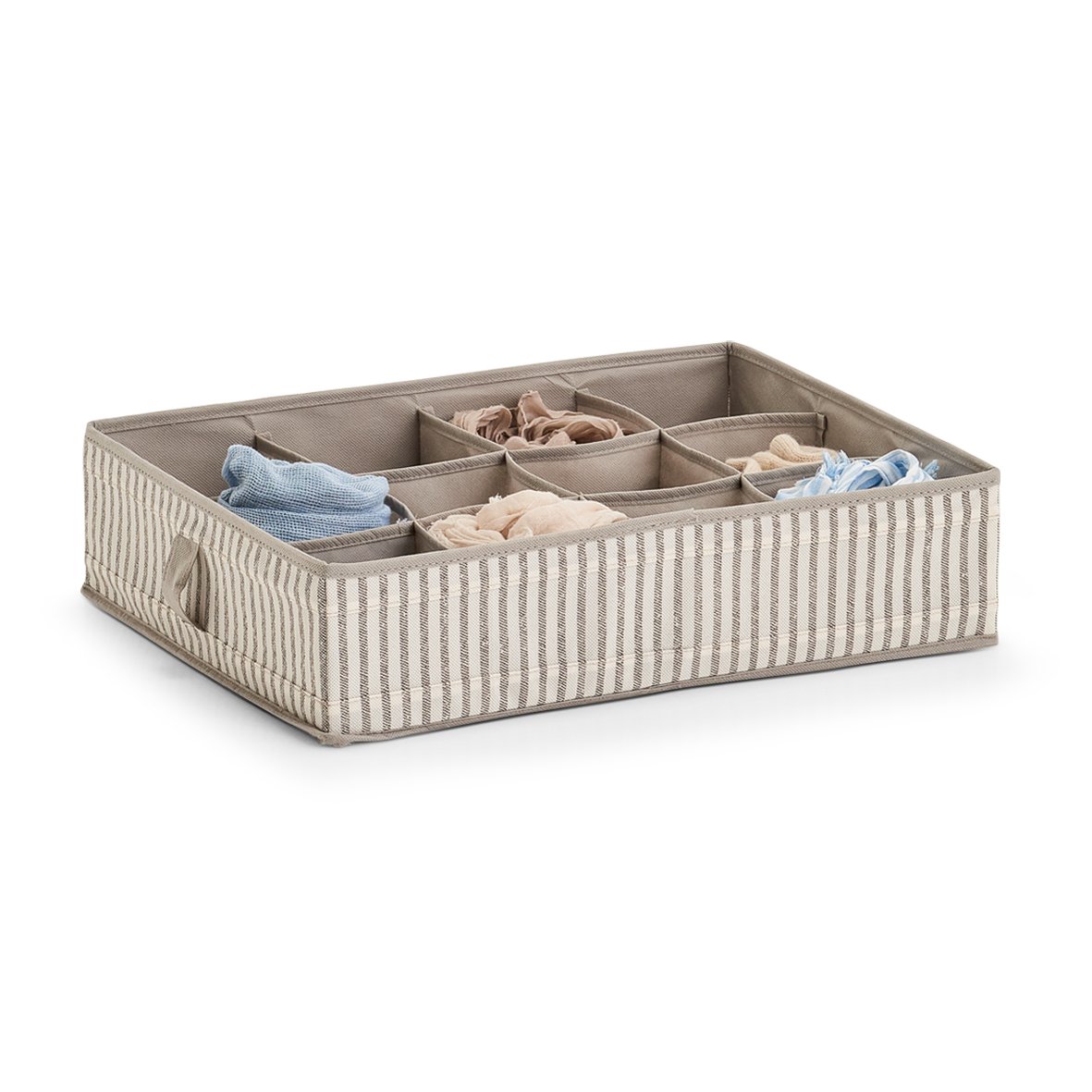 zeller-present-stripes-aufbewahrungsbox-12-f-cher-beige image 2