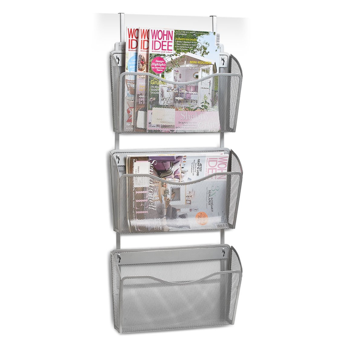 zeller-present-home-living-wand-t-r-magazinhalter-mesh-3-f-cher image 2