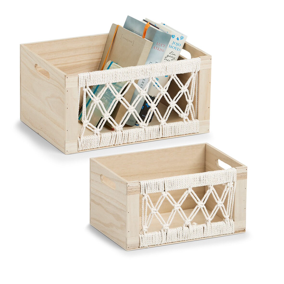 zeller-home-aufbewahrungskiste-boho-holz-baumwolle image 5