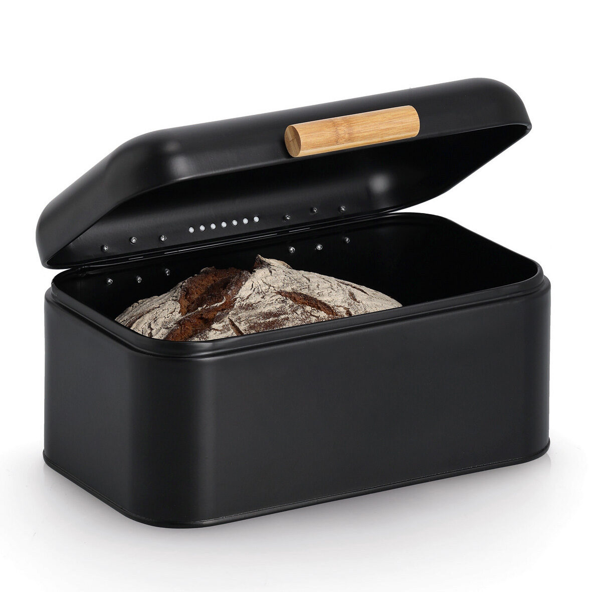 zeller-present-k-che-brotkasten-metall-bambus-schwarz-retro image 3