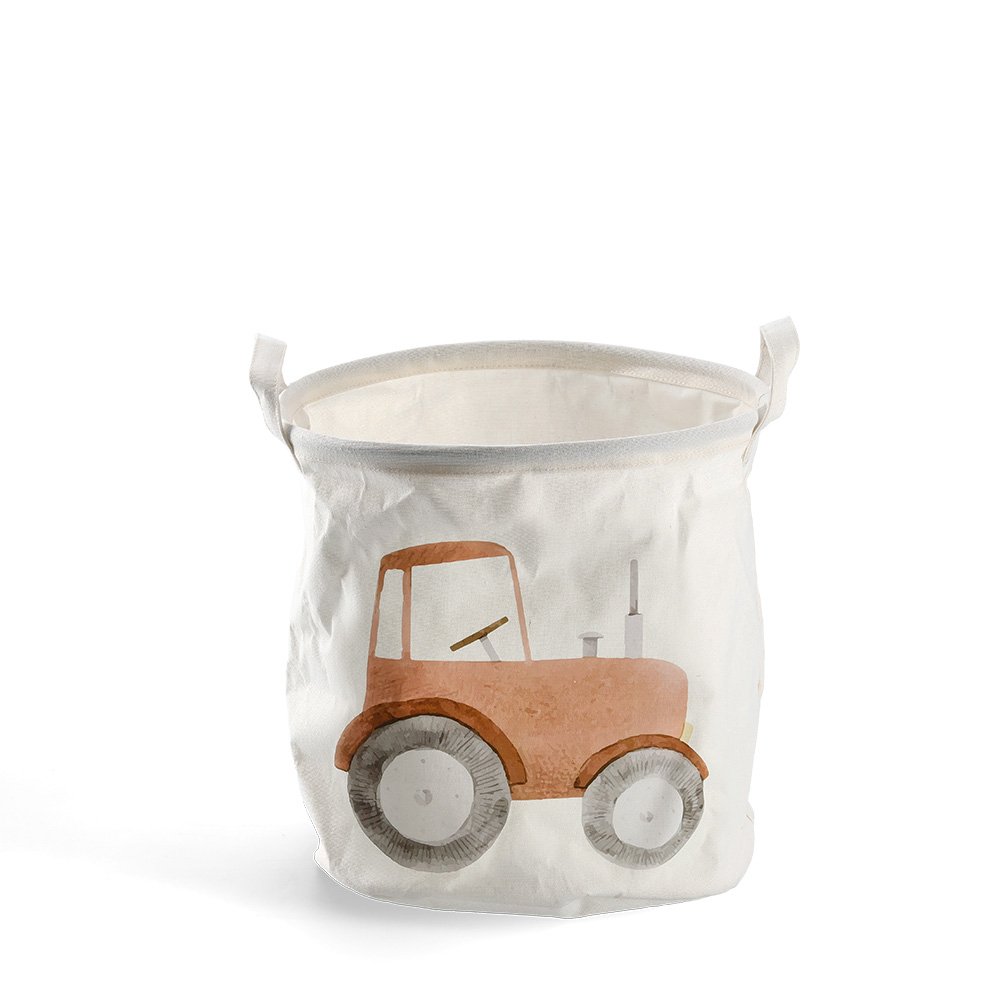 zeller-present-aufbewahrungskorb-traktor-canvas-wei-kinderkorb image 1