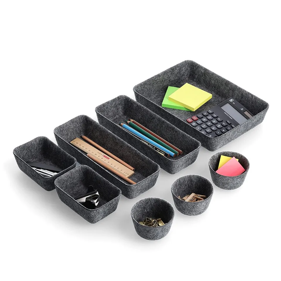 zeller-present-home-living-organizer-set-8-tlg-filz-grau image 1