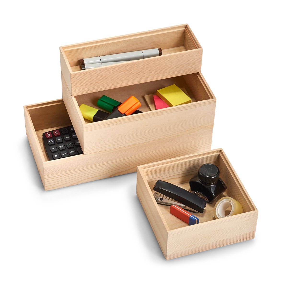 zeller-present-home-living-ordnungsbox-kiefer-holz-stapelbar image 2