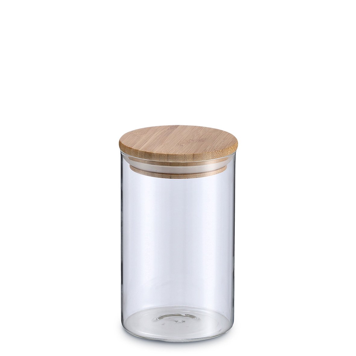 zeller-present-k-che-vorratsglas-bambusdeckel-1000-ml-glas image 1