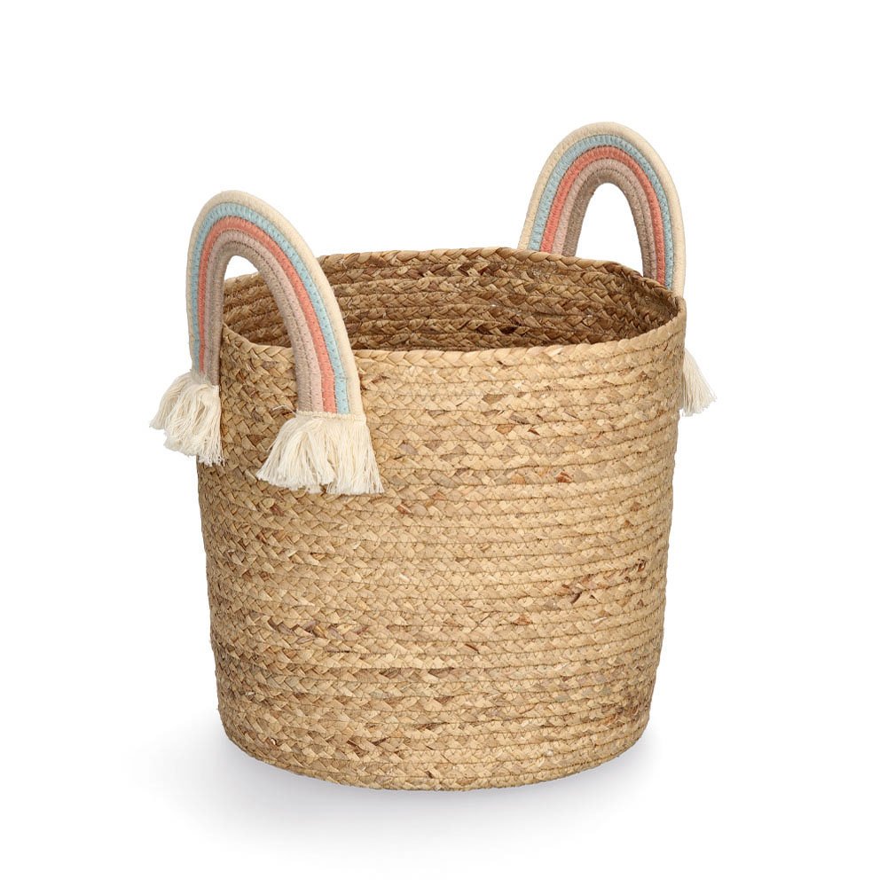 zeller-present-kids-rainbow-aufbewahrungskorb-seegras-mit-griffen image 1