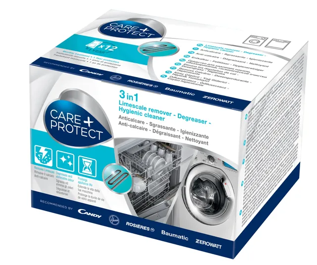 care-protect-waschen-3-in-1-maschinenreiniger-12-beutel-entkalker image 1