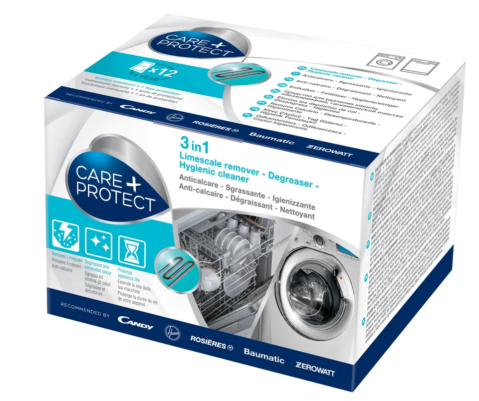 care-protect-waschen-3-in-1-maschinenreiniger-12-beutel-entkalker image 1