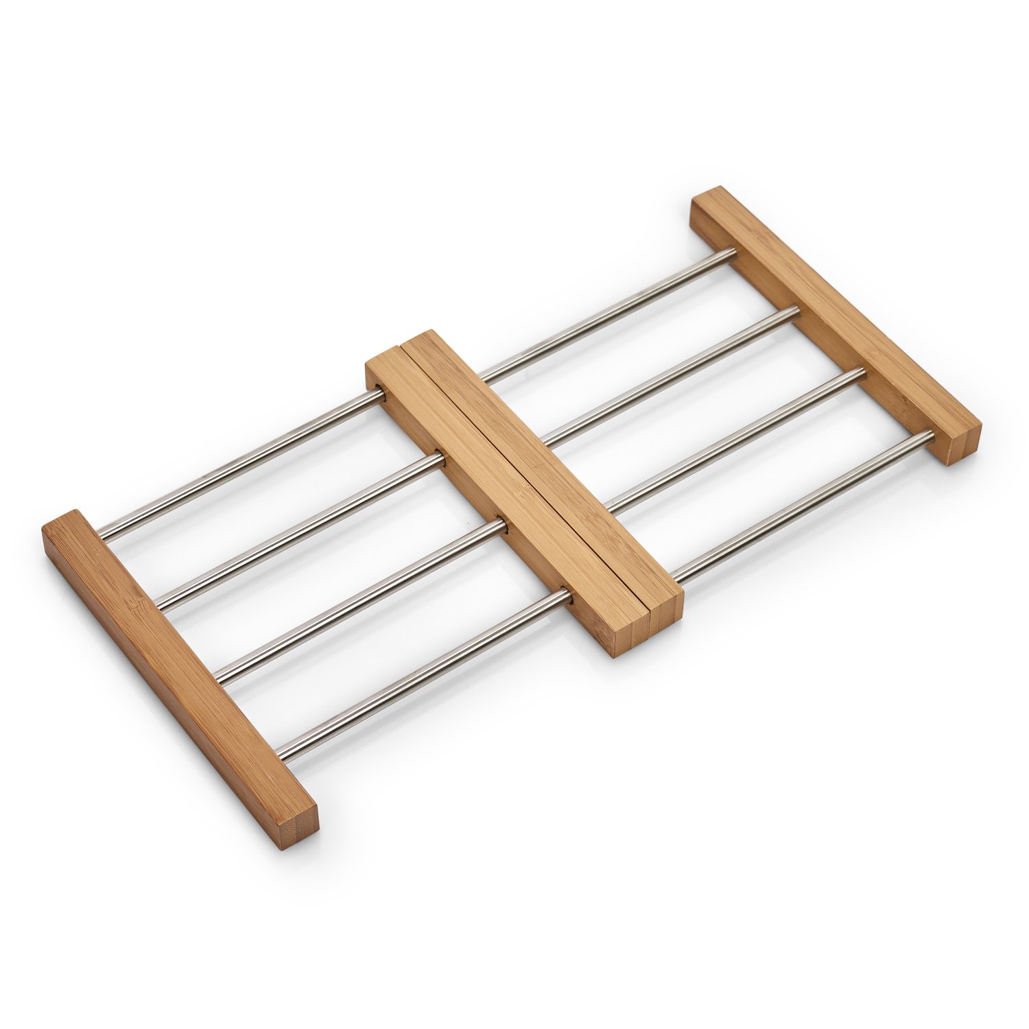 zeller-present-topfuntersetzer-ausziehbar-bambus-edelstahl image 2