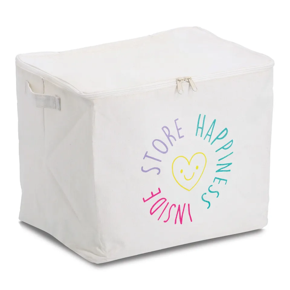 zeller-present-happiness-aufbewahrungsbox-creme-reissverschluss image 1