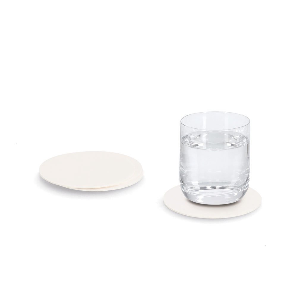zeller-present-table-glasuntersetzer-kunstleder-wei-4er-set image 4