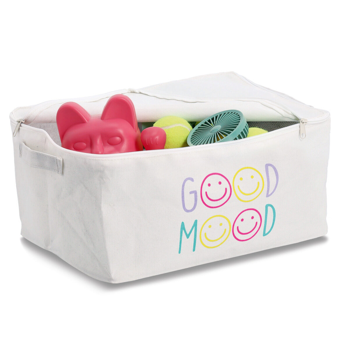 zeller-present-aufbewahrungsbox-good-mood-reissverschluss-creme image 3