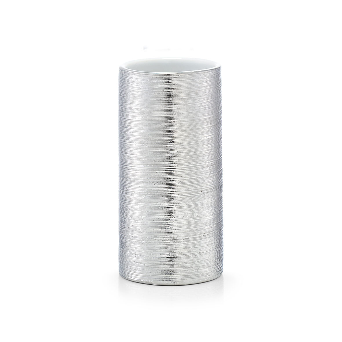 zeller-present-bad-zahnputzbecher-brushed-steinzeug-silber image 1