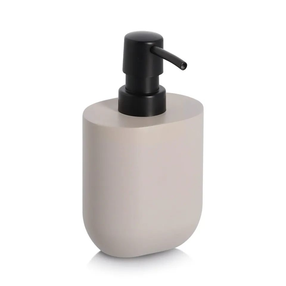 zeller-present-bad-seifenspender-greige-polyresin-matt image 1