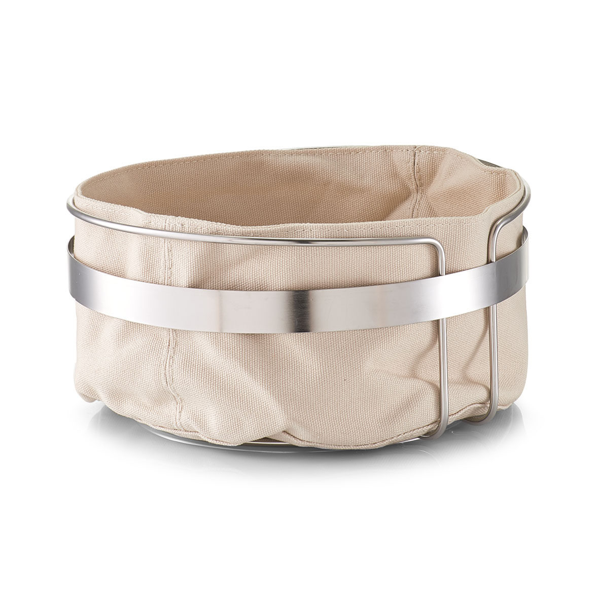zeller-present-k-che-brotkorb-creme-metall-baumwolle image 4