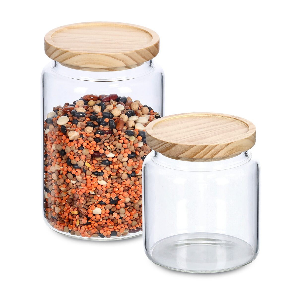 zeller-present-k-che-vorratsglas-1270-ml-holzdeckel-borosilikat image 4