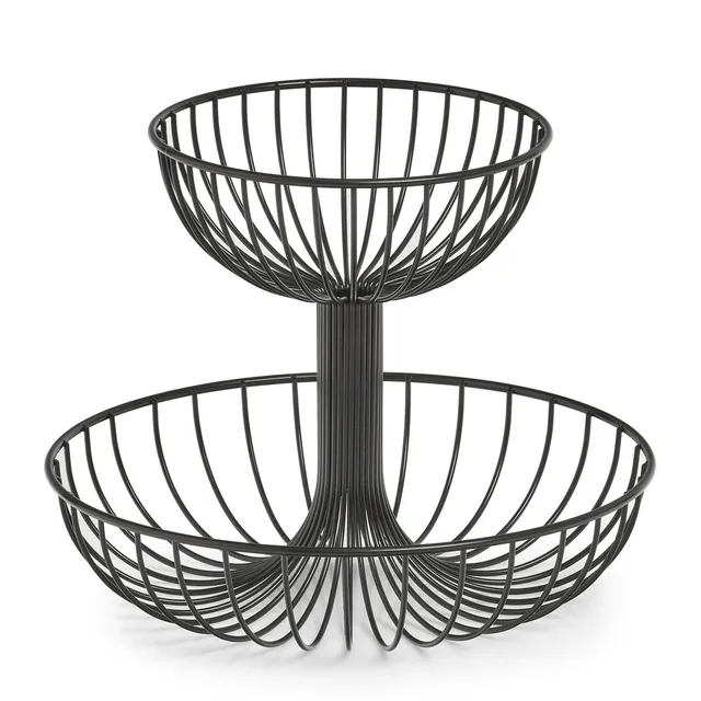 zeller-present-table-obst-etagere-2-lagig-metall-schwarz image 1