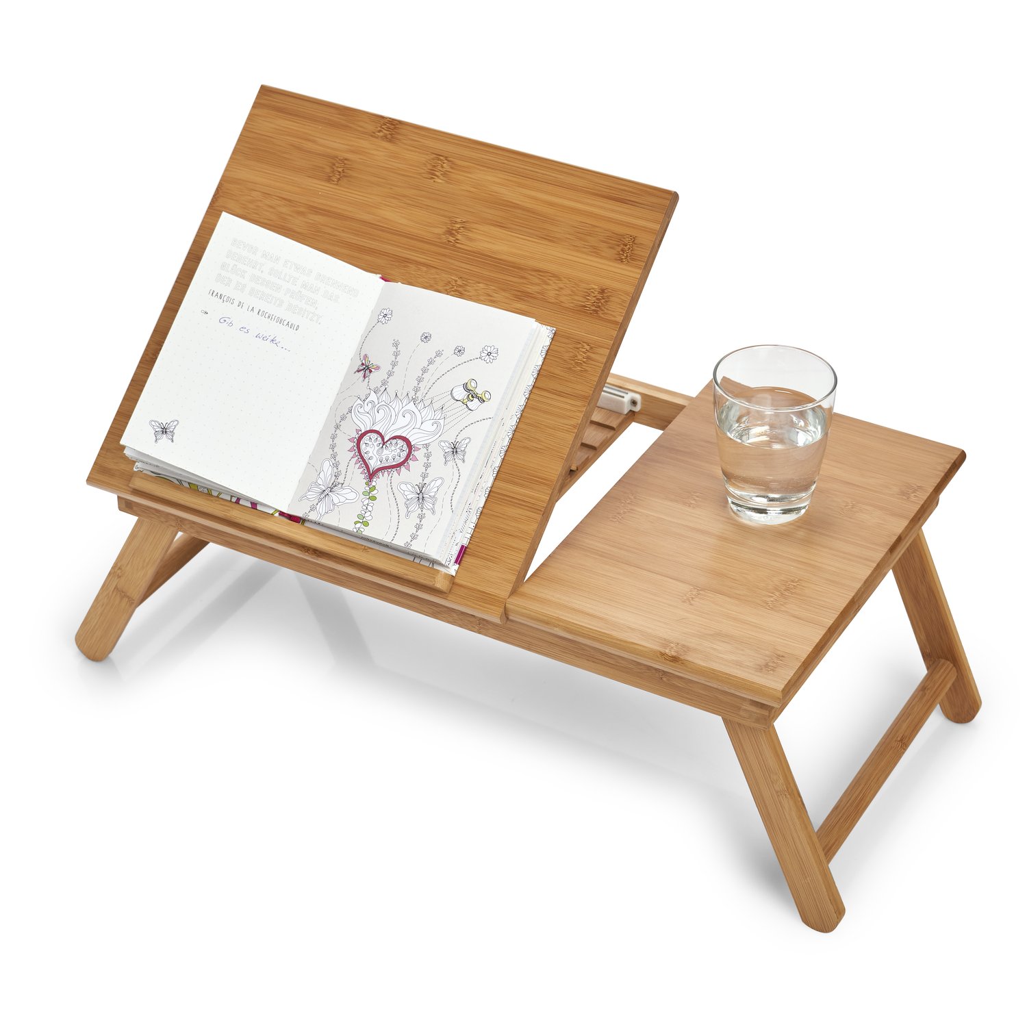 zeller-present-table-betttablett-mit-leseklappe-bambus image 2