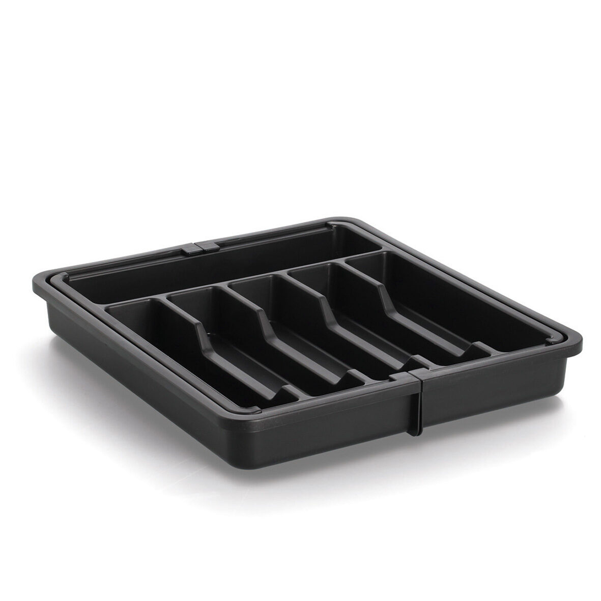 zeller-present-k-che-besteckkasten-ausziehbar-kunststoff-schwarz-8-f-cher image 1