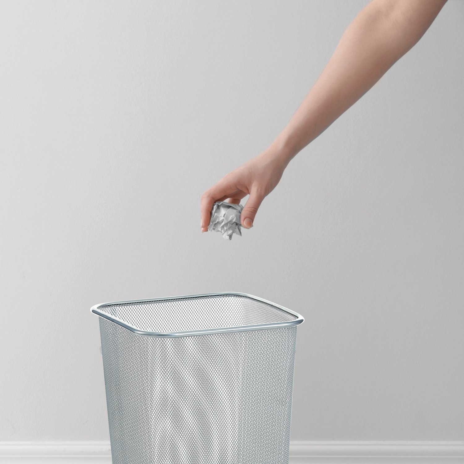 zeller-present-papierkorb-eckig-mesh-drahtmetall image 3