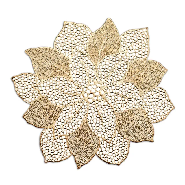 zeller-present-table-flower-platzset-gold-kunststoff-pvc image 1