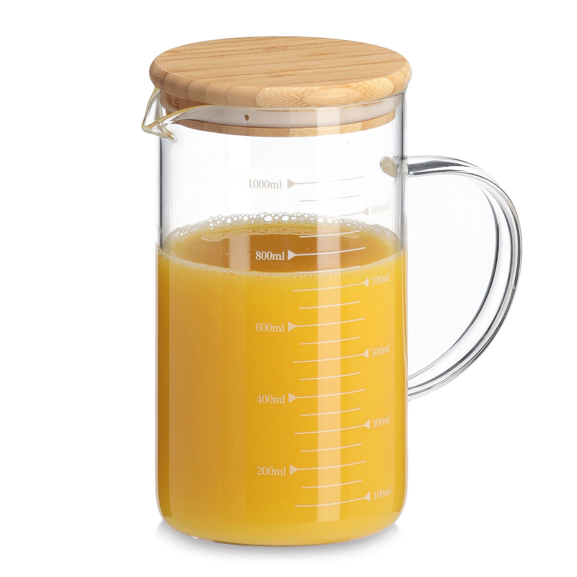 zeller-present-k-che-messbecher-glas-1000-ml-mit-bambusdeckel image 2