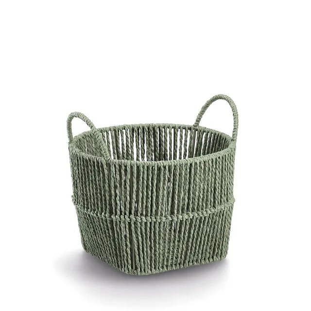 zeller-home-aufbewahrungskorb-papiergeflecht-salbei-rund image 1