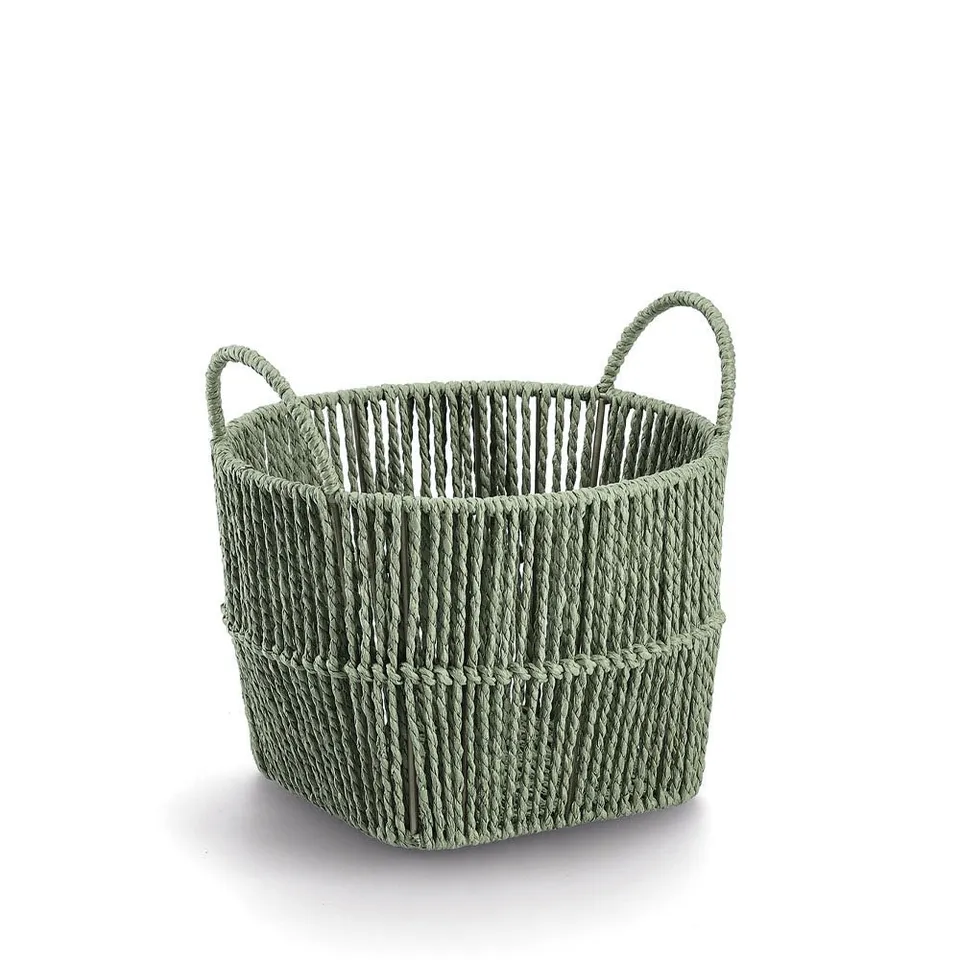 zeller-home-aufbewahrungskorb-papiergeflecht-salbei-rund image 1