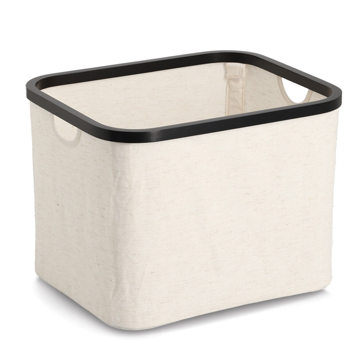 zeller-present-home-living-aufbewahrungskorb-creme-schwarz image 2
